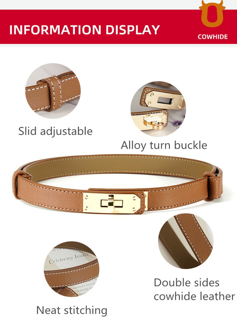 Women's Leather Skinny Belt