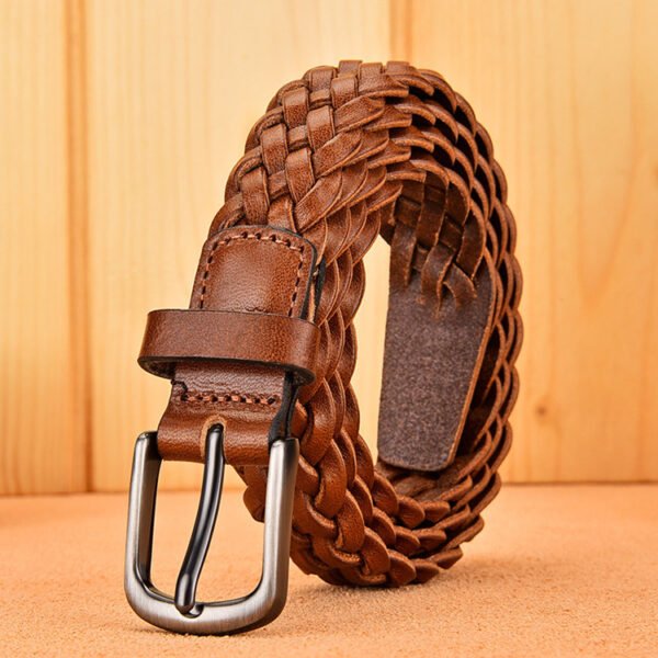 Handcrafted Women's Leather Braided Belt - Image 2