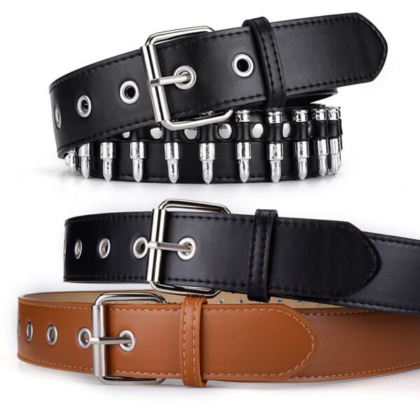 Leather Bullet Studded Belt Y2K - Image 2