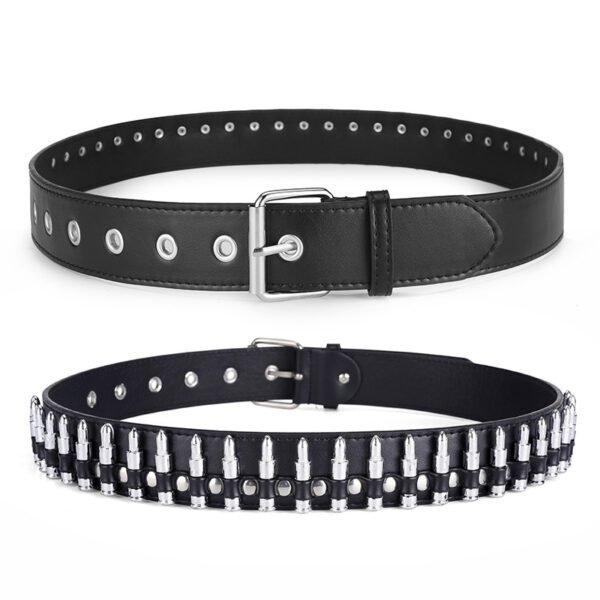 Leather Bullet Studded Belt Y2K