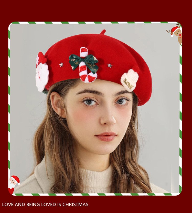 Christmas Beret Hat