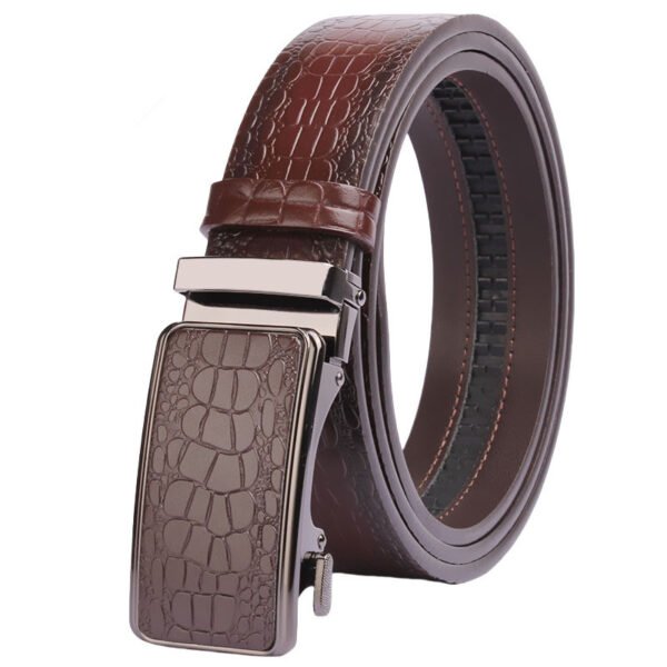 Personalized Crocodile Print Men's Leather Ratchet Belt - Image 2