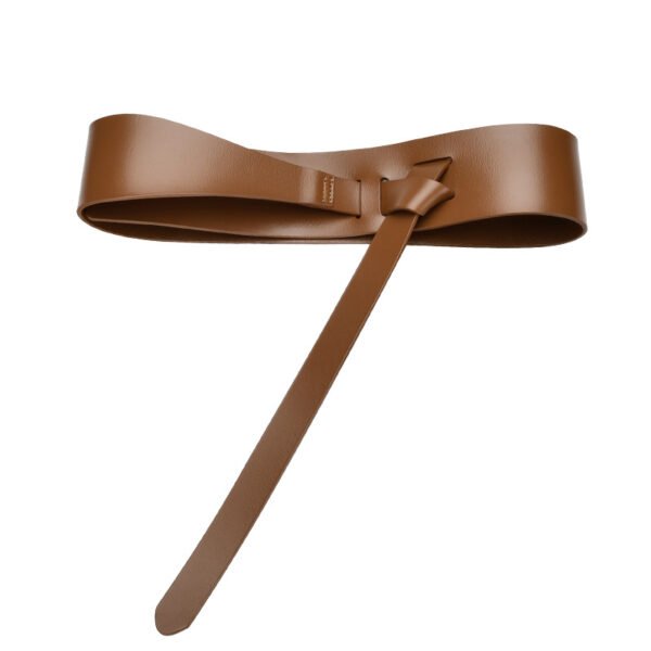 Women Wide Leather Knot Belt For Dress