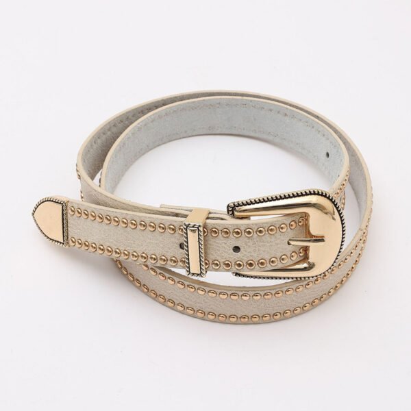 Vintage Women Leather Rivet Belt For Jeans - Image 2