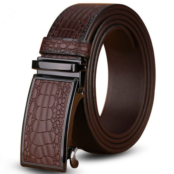 Personalized Crocodile Print Men's Leather Ratchet Belt - Image 3