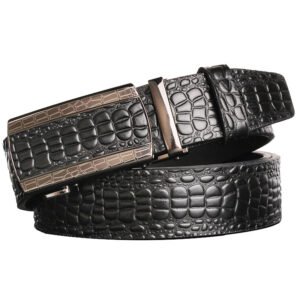 Personalized Crocodile Print Men's Leather Ratchet Belt