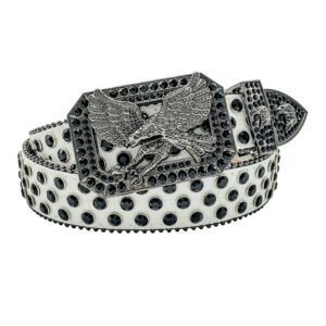 Crystal Eagle Buckle Western Belt For Men
