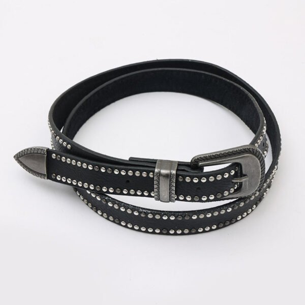 Vintage Women Leather Rivet Belt For Jeans - Image 3