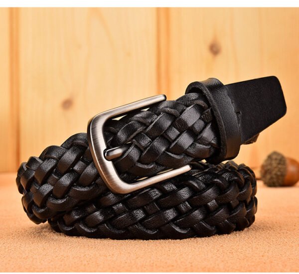 Handcrafted Women's Leather Braided Belt - Image 3