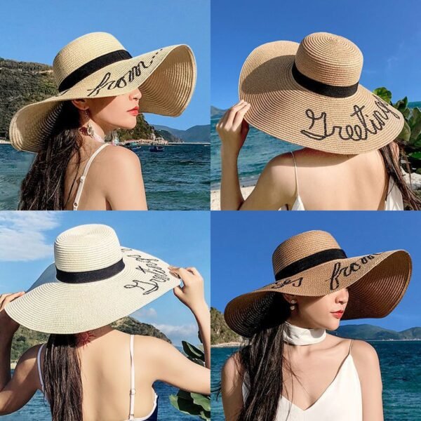 Summer Floppy Wide Brim Sun Straw Hat For Women - Image 3