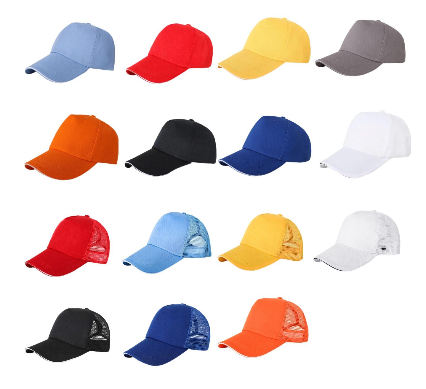 blank baseball caps