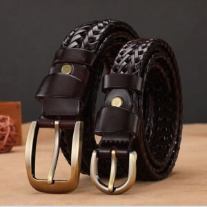 Handmade Mens Braided Belt Leather