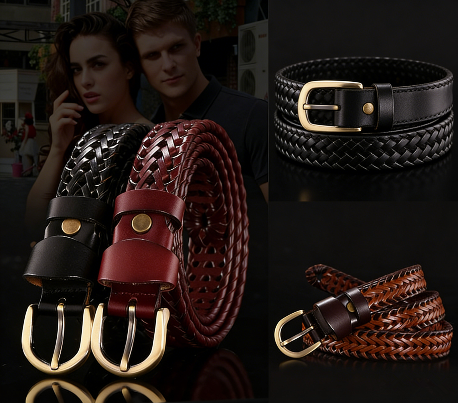 braided leather belt