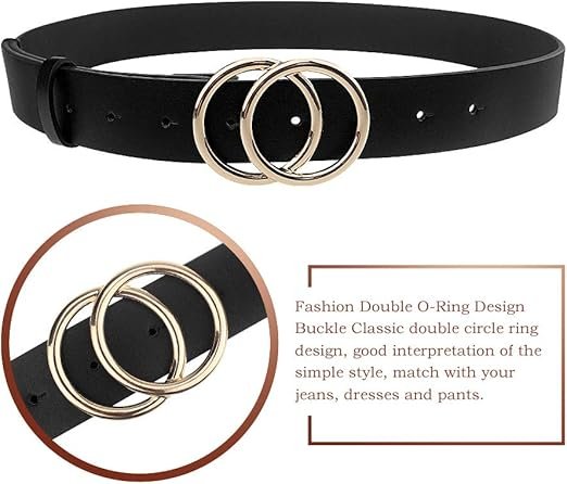 Double O Ring Buckle Women Belts